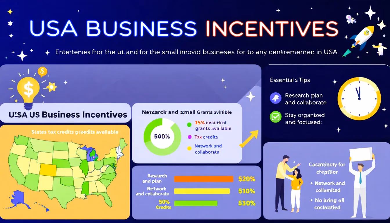 米国の中小企業向けの事業インセンティブと助成金には、税額控除や州固有の助成金が含まれます。